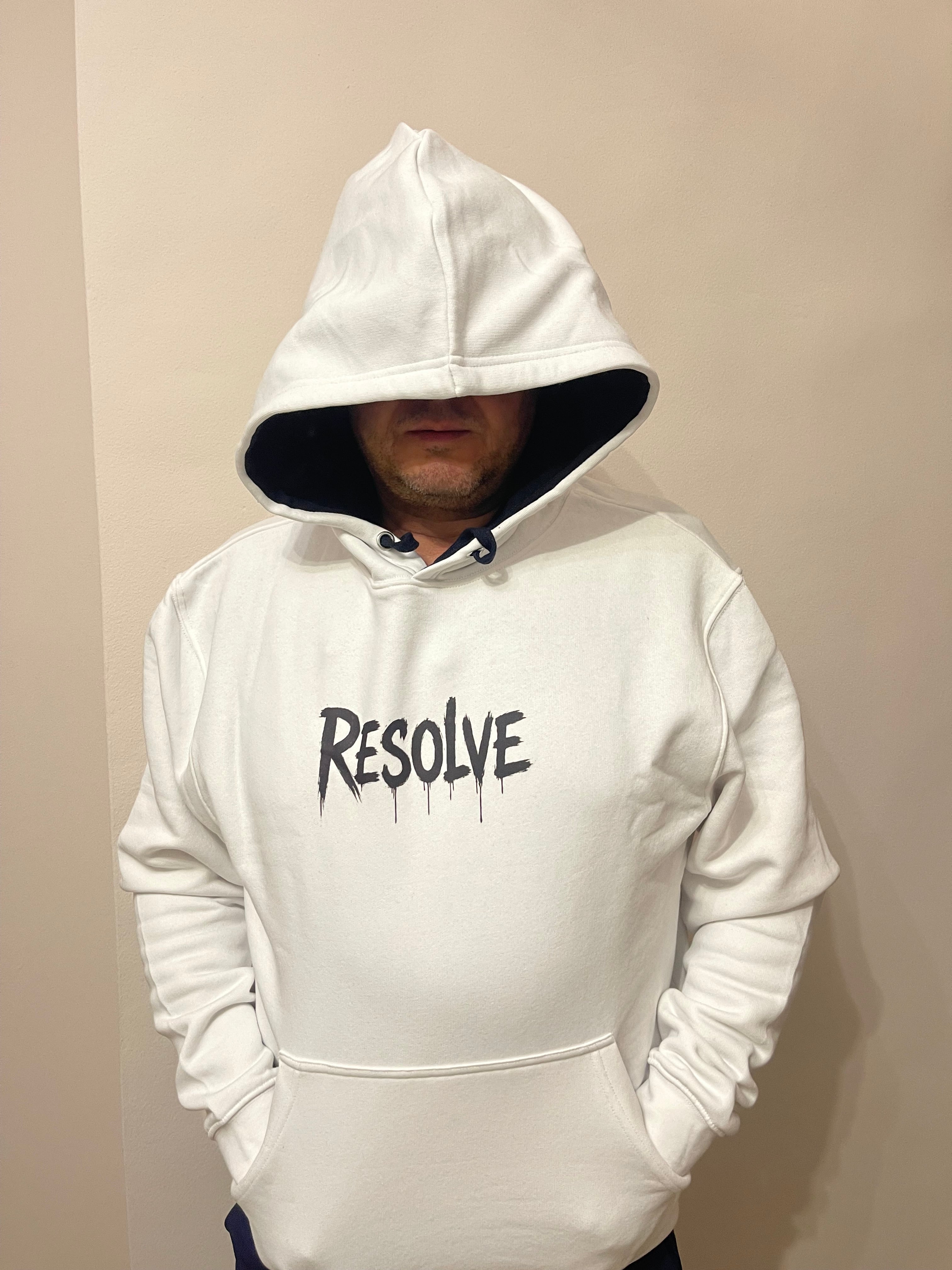 WHITE HOODIE - ,,RESOLVE”