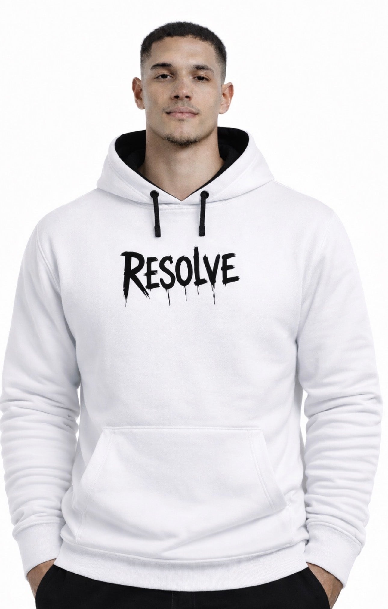 WHITE HOODIE - ,,RESOLVE”