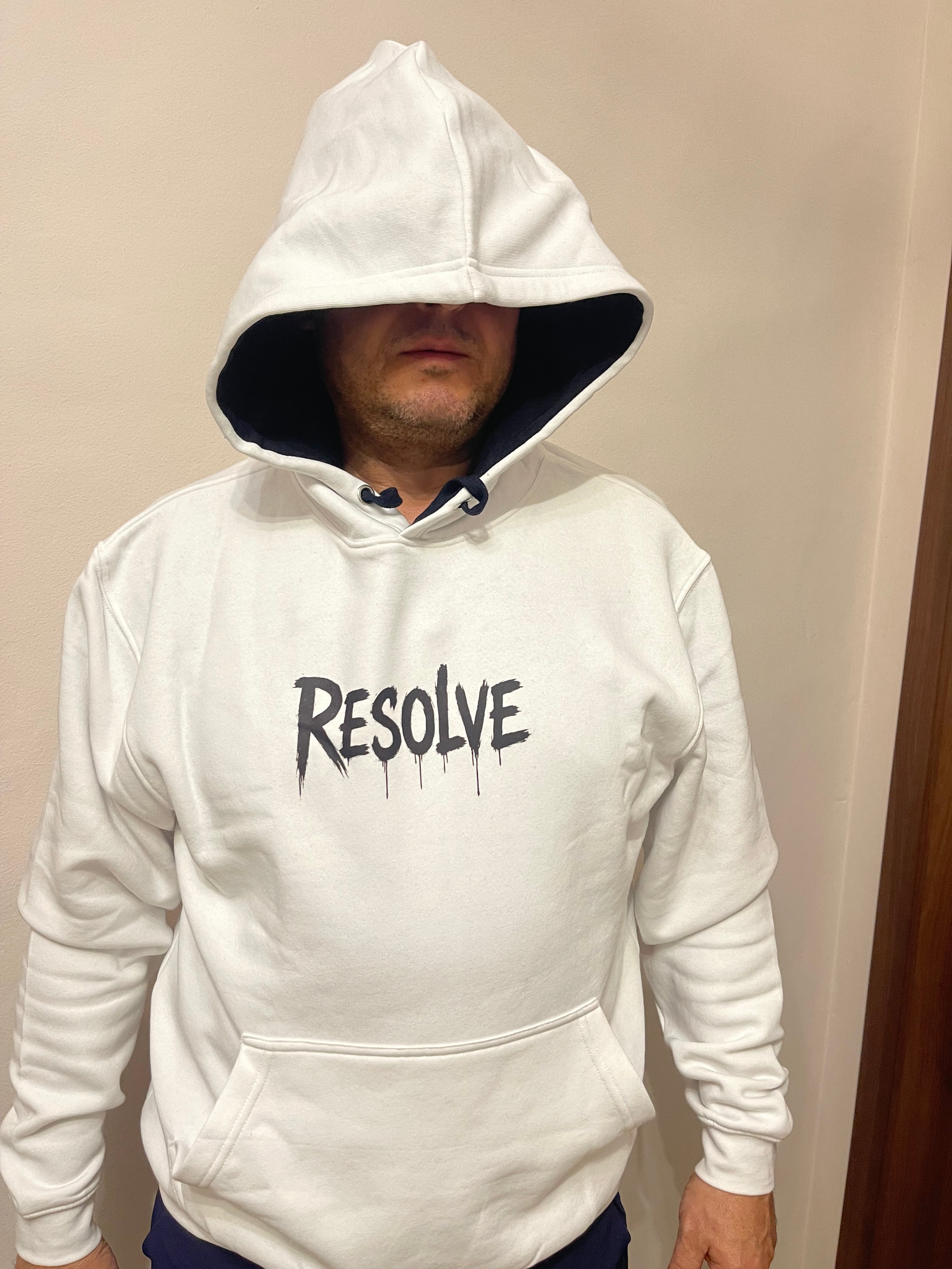 WHITE HOODIE - ,,RESOLVE”