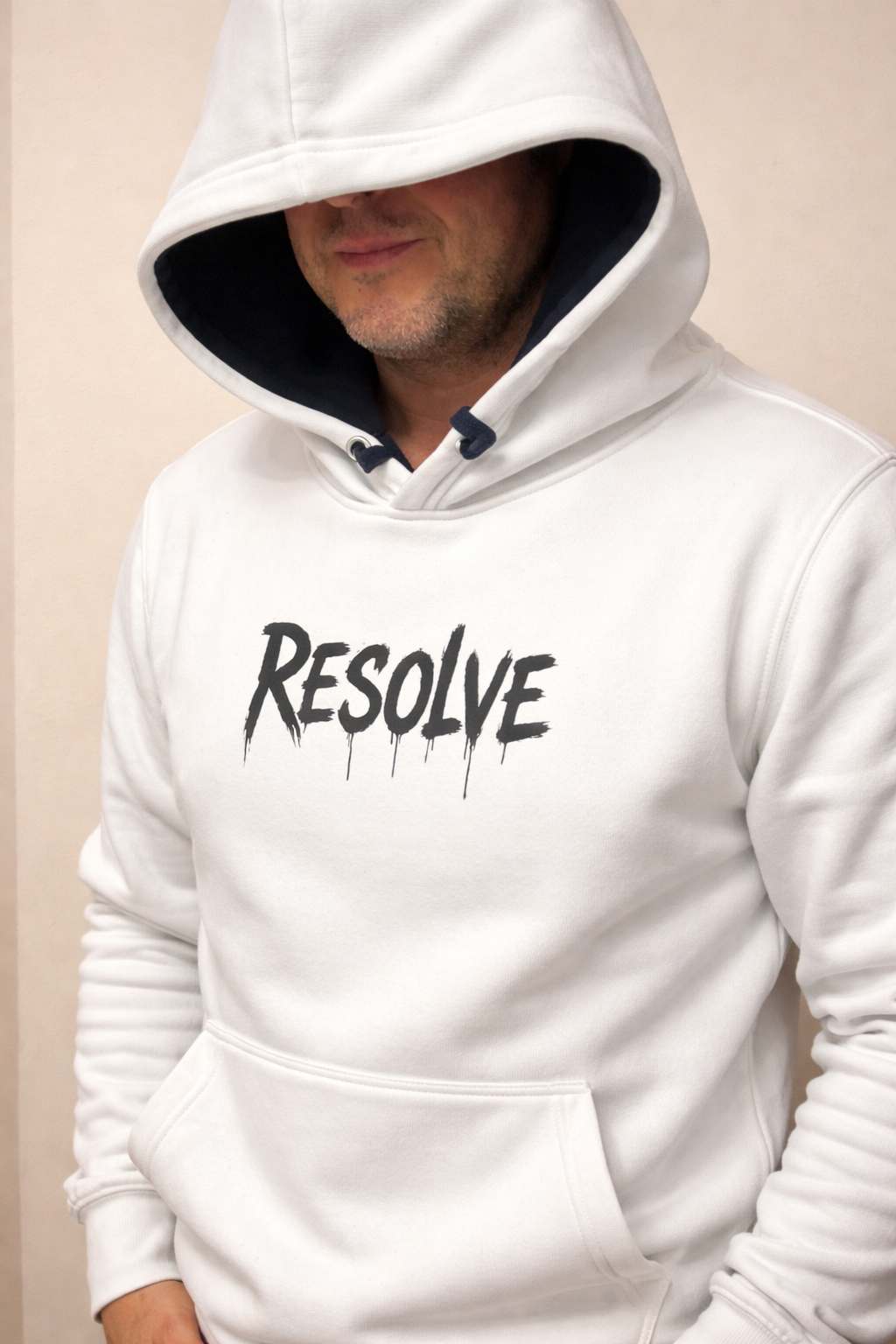 WHITE HOODIE - ,,RESOLVE”